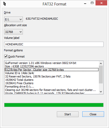 diskpart format fat32 64gb usb